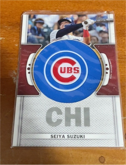 2023 Topps #TLP-SS Seiya Suzuki Team Logo Patch Relic Cubs — front