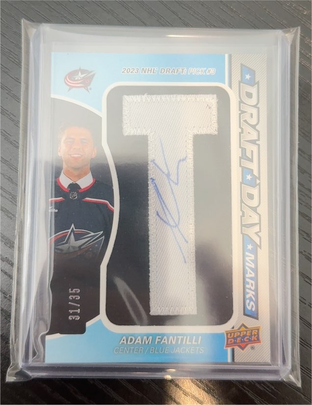 2023-24 Upper Deck SP Game Used Draft Day Marks #DDM-AF Adam Fantilli — front
