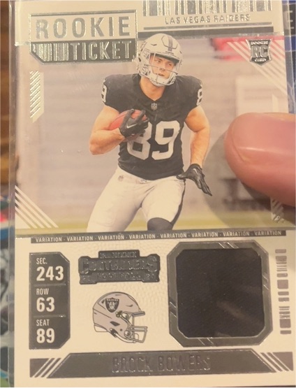 2024 Panini Contenders Rookie Ticket Swatches #RTS-BBS Brock Bowers — front