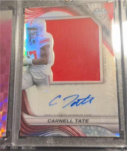 2024 Bowman Best University #PJA-CT Carnell Tate Prospect Jumbo Relic Autograph — front