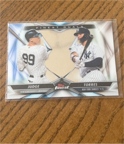 2020 Topps Finest #FD-20 Aaron Judge / Gleyber Torres Finest Duals — front
