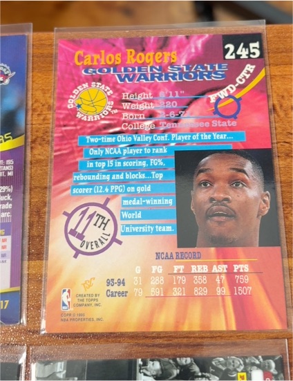 1994 Topps #245 Carlos Rogers — front