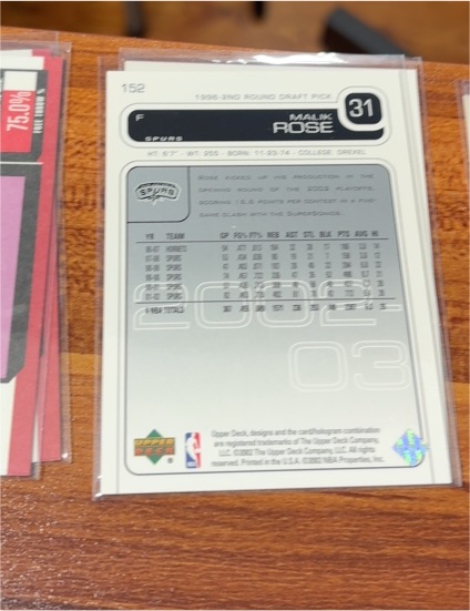 1996 Upper Deck #152 Malik Rose — front