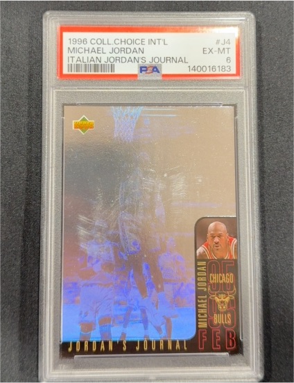 1996 Collector's Choice International #J4 Michael Jordan Italian Jordan's Journal — front