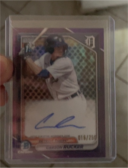 2024 Bowman Chrome #CPA-CR Carson Rucker — front