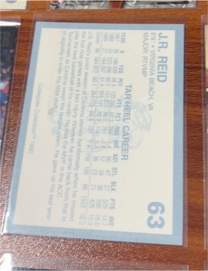 1993 Collegiate Collection #63 J.R. Reid — front