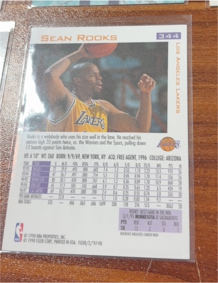 1997 Fleer #344 Sean Rooks — front