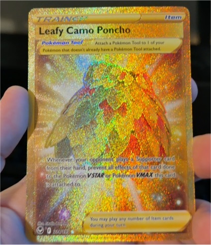 2022 Pokémon Silver Tempest #214 Leafy Camo Poncho — front