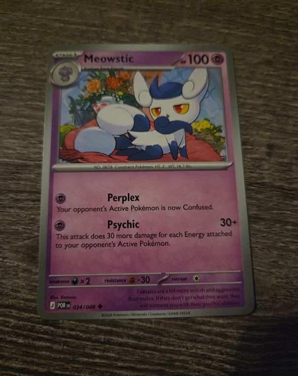 2026 Pokémon Perfect Order #034 Meowstic — front