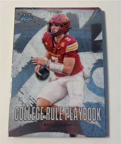 2025 Bowman University Chrome College Rule Playbook #CRP-9 Rocco Becht — front