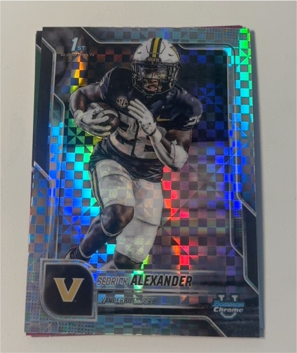 2025 Bowman University Chrome #14 Sedrick Alexander Xfractor — front
