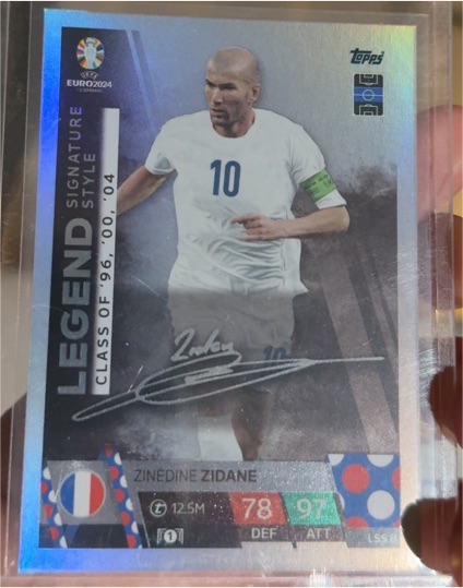 2024 Topps Match Attax UEFA Euro 2024 #04 Zinedine Zidane Legend Signature Style — front