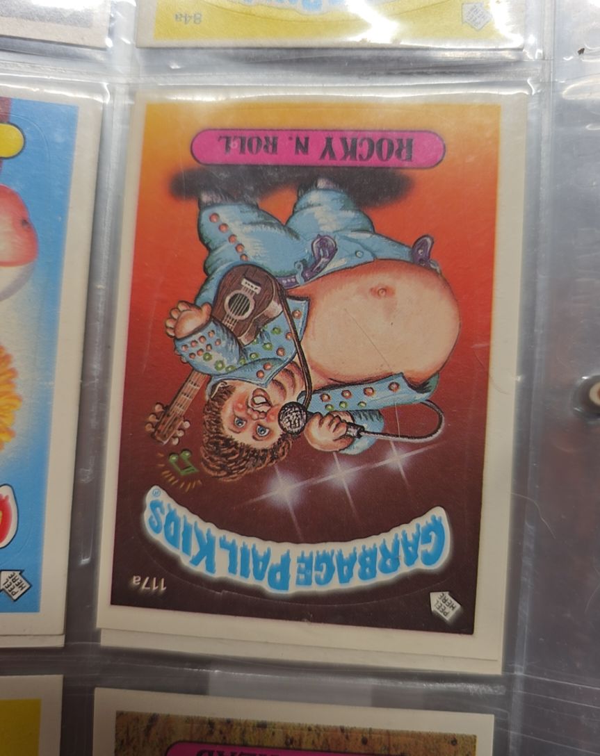 1986 Topps Garbage Pail Kids #117a Rocky N. Roll — front