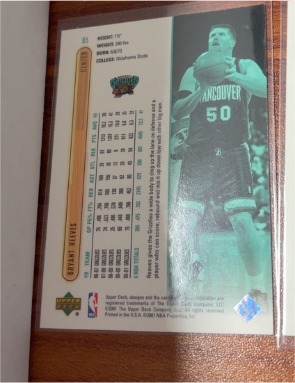 2000-01 Upper Deck #85 Bryant Reeves — front
