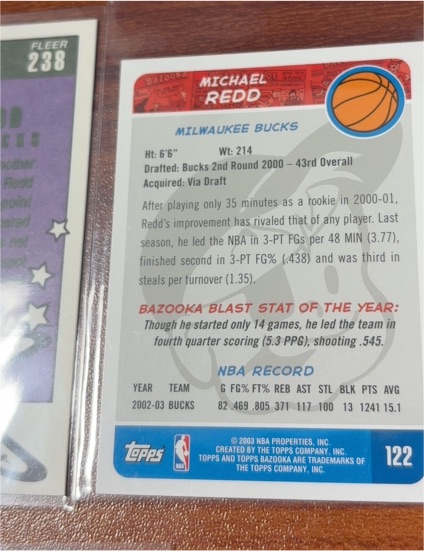 2004-05 Topps Bazooka #122 Michael Redd — front