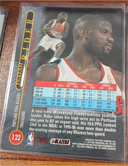 1995-96 Topps Stadium Club #122 Clyde Drexler — front
