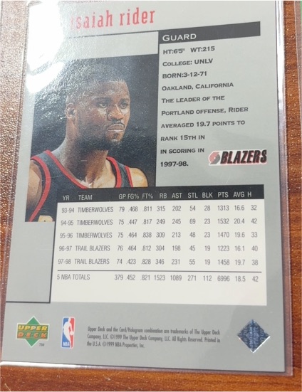 1996-97 Upper Deck Collector's Choice #316 Isaiah Rider Portland Trail Blazers — front