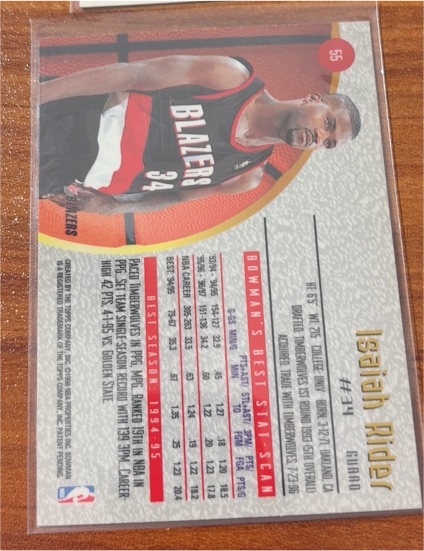 1998 Bowman's Best #55 Isaiah Rider — front