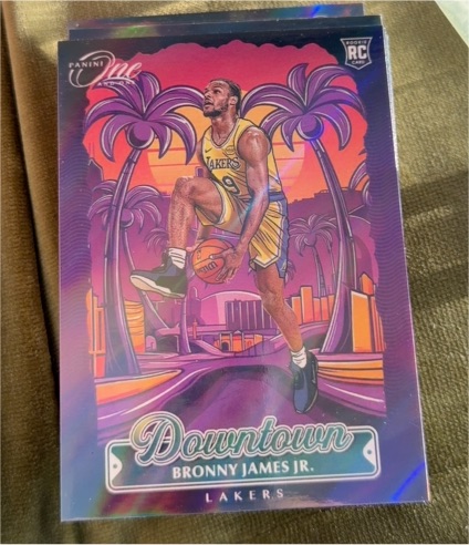 2024-25 Panini One and One #26 Bronny James Jr. Downtown Rookie Card — front