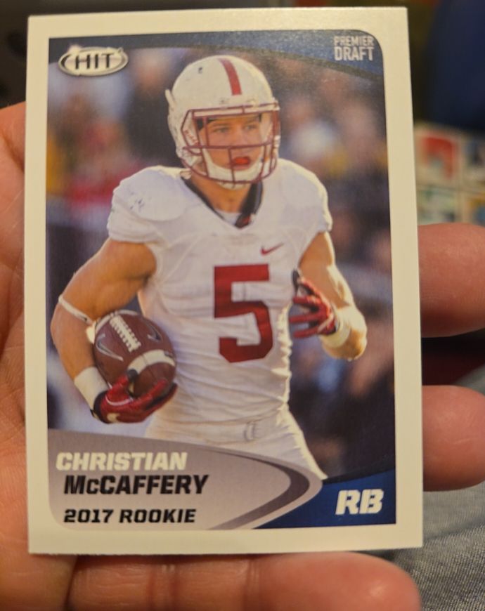 2017 Sage Hit Premier Draft #112 Christian McCaffrey Rookie — front