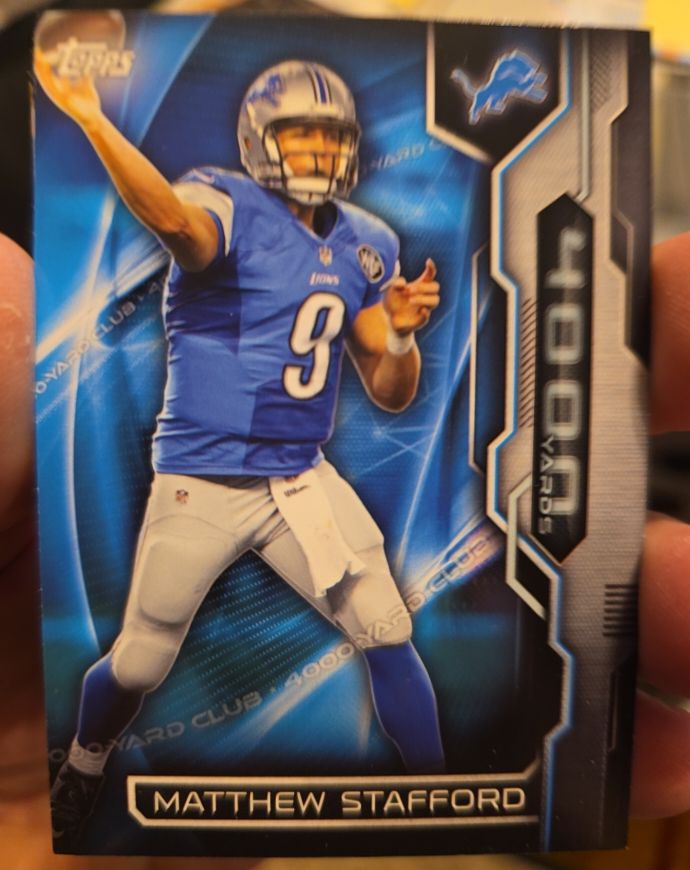 2015 Topps #4KYC-MS Matthew Stafford 4000 Yard Club — front
