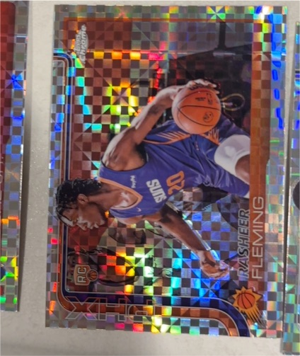 2025-26 Topps Chrome #281 Rasheer Fleming X-Fractor RC Phoenix Suns — front