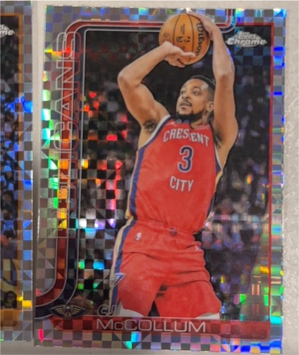 2025-26 Topps Chrome #136 CJ McCollum X-Fractor — front
