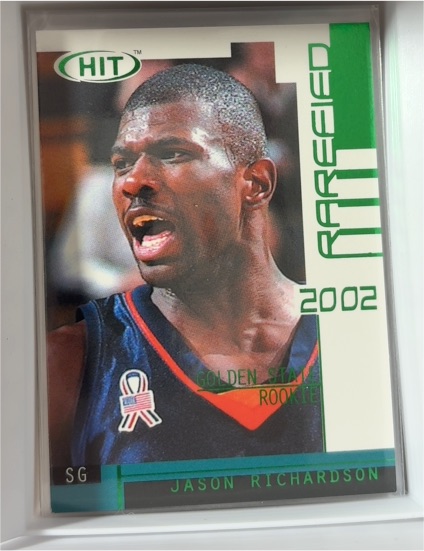 2002 SAGE Hit Rarefied Emerald #R31 Jason Richardson — front