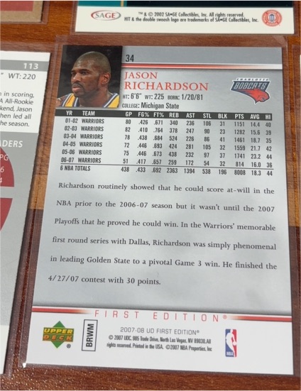 2007-08 Upper Deck First Edition #34 Jason Richardson — front