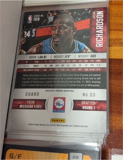 2012-13 Panini Threads #108 Jason Richardson — front