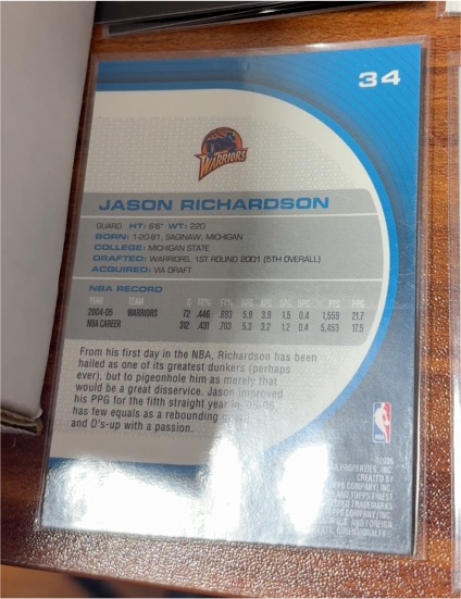 2006-07 Topps Finest #34 Jason Richardson — front