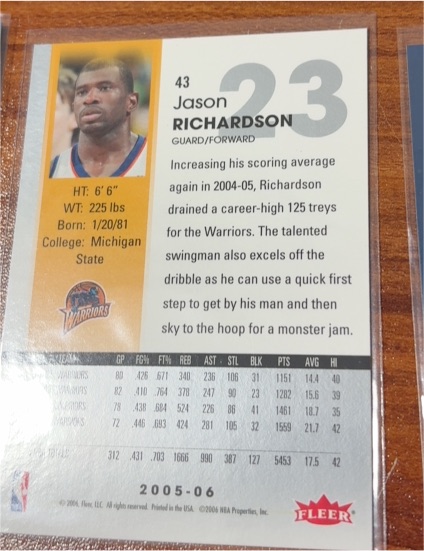 2005-06 Fleer #43 Jason Richardson — front