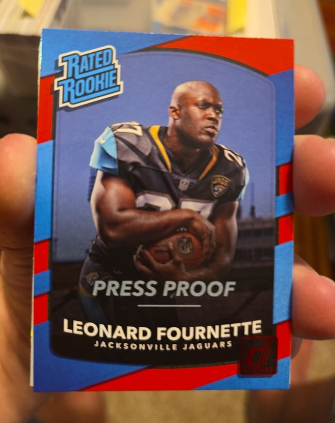2017 Donruss #319 Leonard Fournette Press Proof Rated Rookie — front