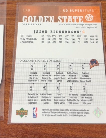 2002-03 Upper Deck Super Stars #178 Jason Richardson — front
