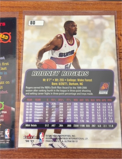 2000-01 Ultra #80 Rodney Rogers — front