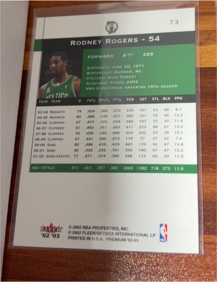 2002-03 Fleer Ultra #66 Rodney Rogers — front