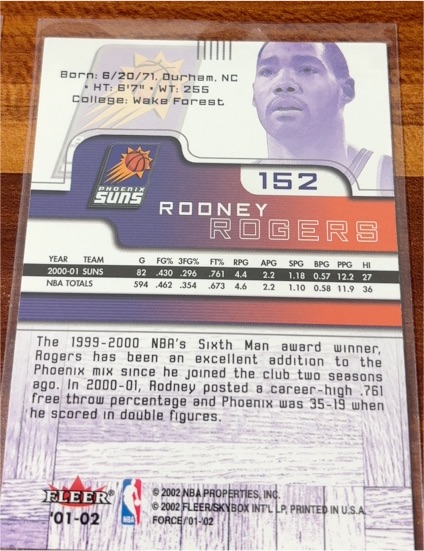 2001 Fleer Force #152 Rodney Rogers — front