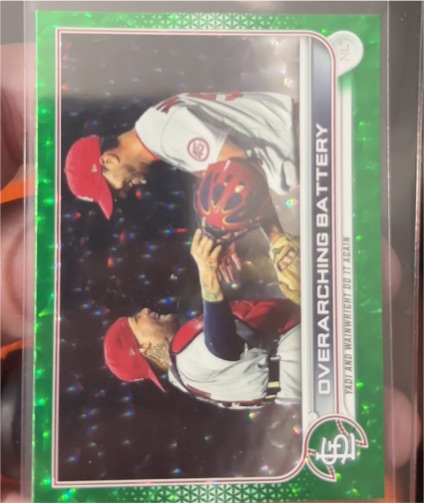 2022 Topps Series 2 #473 Overcharging Battery Yadier Molina Adam Wainwright — front