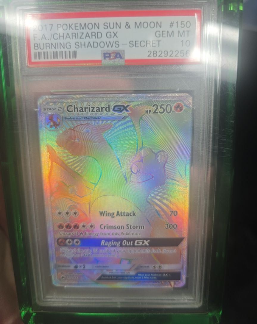 2017 Pokemon Sun & Moon Burning Shadows #150 Charizard GX Secret Rare — front