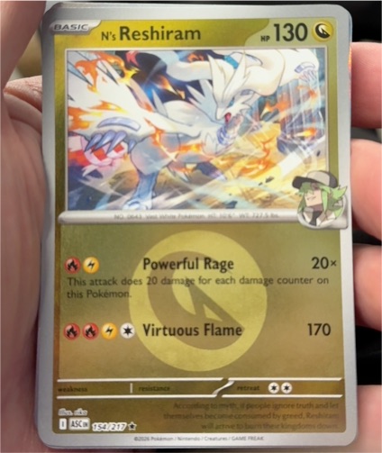 2025 Pokémon Ascended Heroes #154 N's Reshiram — front