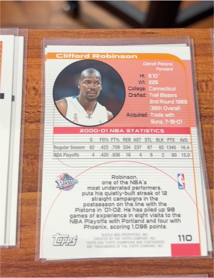 2000-01 Topps #110 Clifford Robinson — front