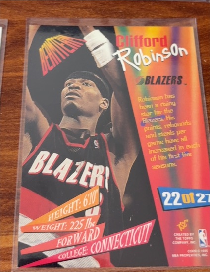 1995 Bennett #22 Clifford Robinson — front