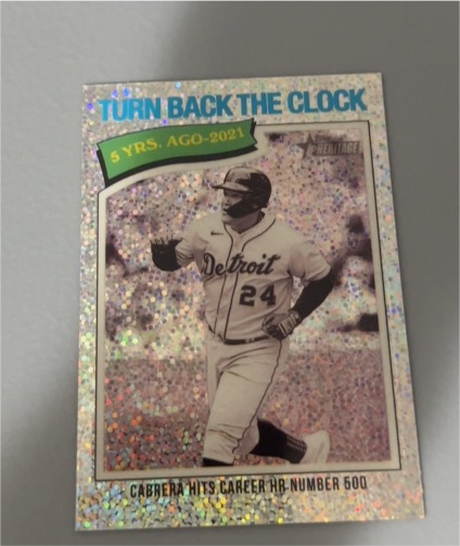2026 Topps Heritage #333 Miguel Cabrera Turn Back The Clock Silver Sparkle Chrome — front