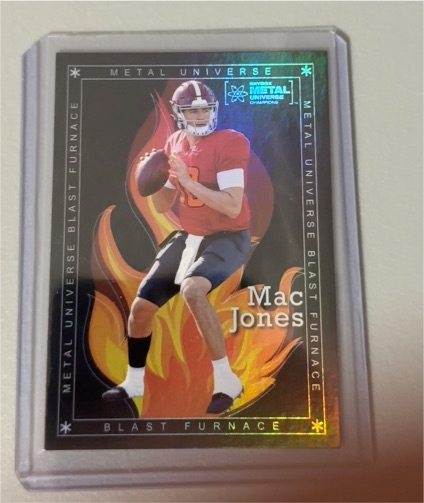 2021 Skybox Metal Universe #BF-13 Mac Jones Blast Furnace — front