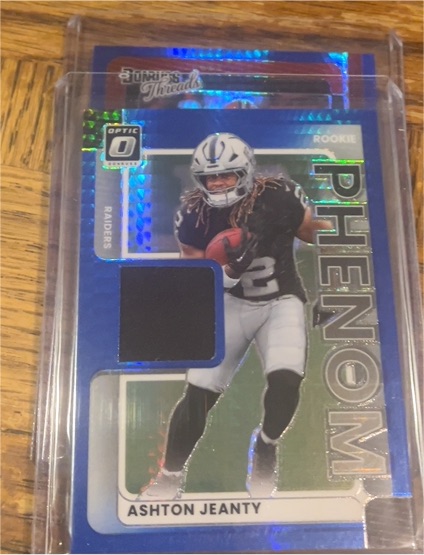 2025 Panini Donruss Optic #RPBH-AJY Ashton Jeanty Rookie Phenom Patch Blue Hyper — front