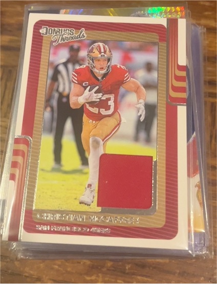 2025 Panini Donruss Threads #DTH-CMY Christian McCaffrey — front
