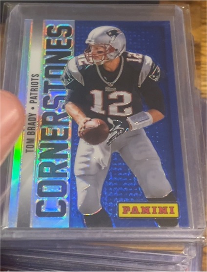 2013 Panini Prizm #5 Tom Brady Cornerstones Blue Prizm — front