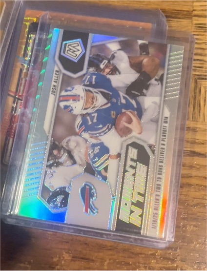 2025 Panini Mosaic #15 Josh Allen Moments In Time Silver — front