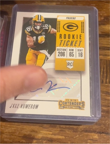 2018 Panini Contenders #172 Jake Kumerow Rookie Ticket Auto — front