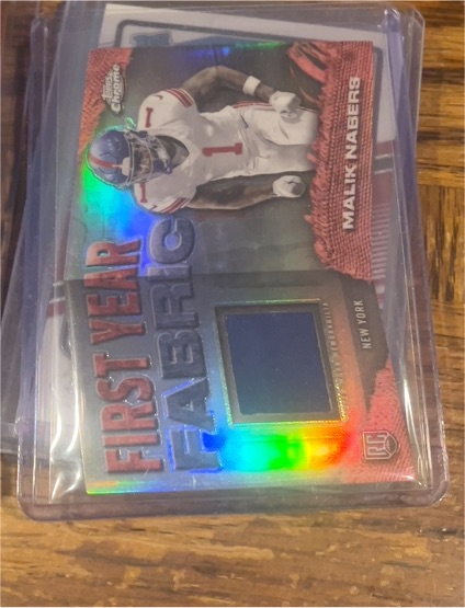 2024 Topps Chrome #FYF-MN Malik Nabers First Year Fabric — front